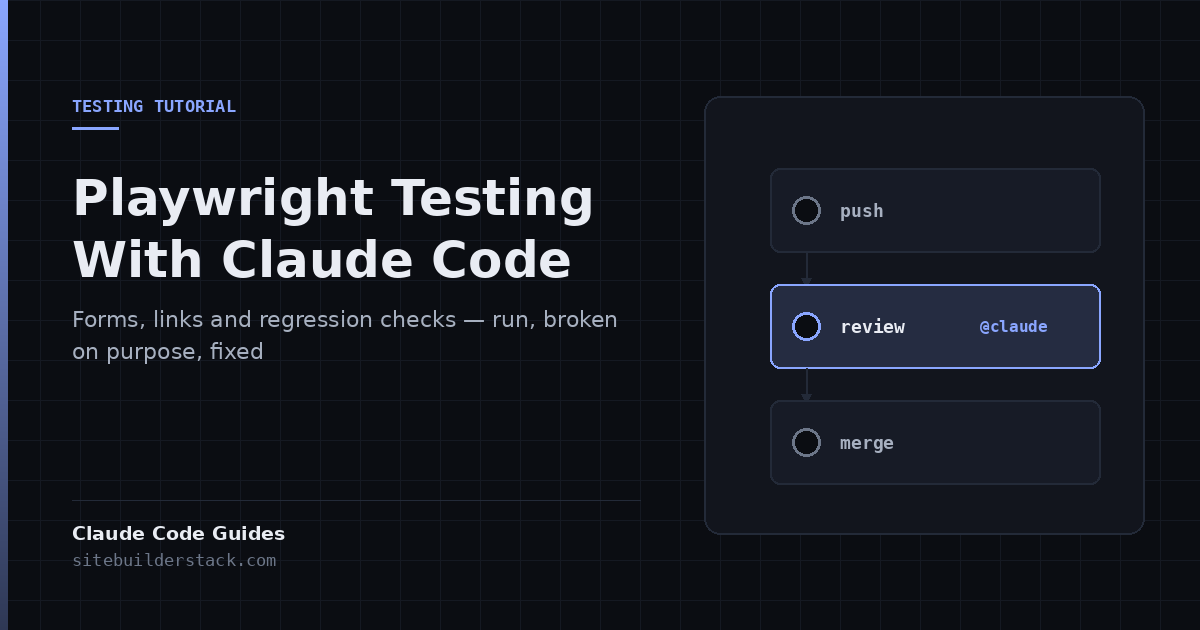 Claude Code Guides: Playwright Testing. A test loop that passes, fails on purpose, and passes again.