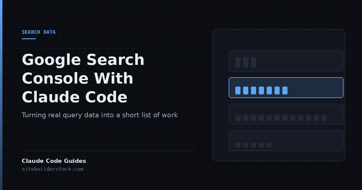 Claude Code Guides: Google Search Console With Claude Code. Query bars sorted into position bands, with the four-to-ten band highlighted.