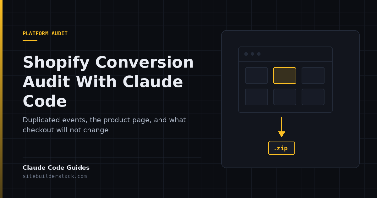 Claude Code Guides: Shopify Conversion Audit. A storefront product grid under inspection.